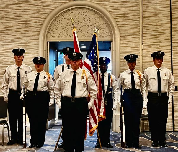 picture of explorers standing at attention
